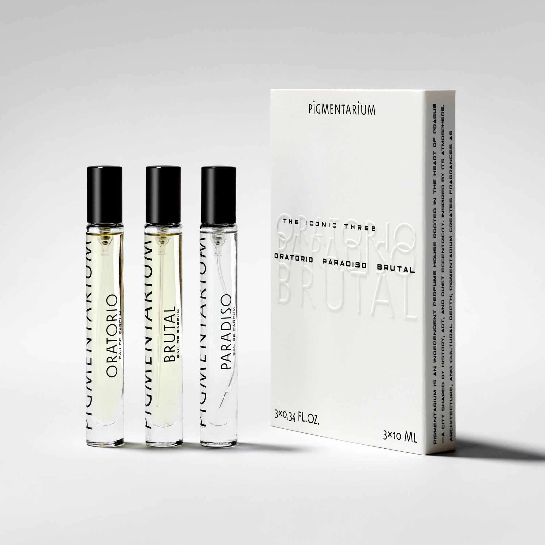 Pigmentarium "The Iconic Three" set tří parfémů (Paradiso, Oratorio, Brutal)
