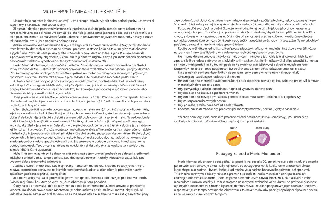 Moja pierwsza książka o ludzkim ciele - Montessori 