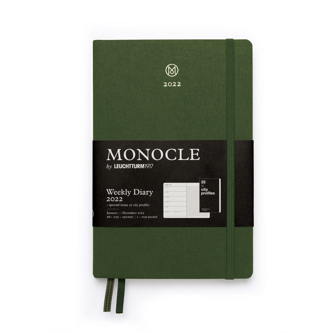 Monocle Tygodniowy pamiętnik i notatnik 2022 B6 - Oliwkowy